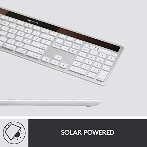 logitech wireless solar keyboard k750 for mac w/ receiver - white / silver